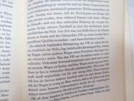 Die Volkswagen-Story - Biographie eines autos -saksankielinen käännös kuuluisasta kirjasta &quot;The Small Wonder&quot;, mukana Volkswagenwerk AG:n jouluonnittelukortti 1966