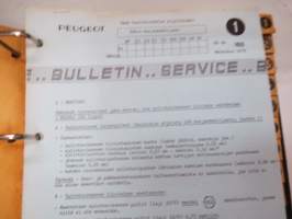 Peugeot 104 Korjaamokäsikirja, viimeiset Service Bulletiinit helmikuu 1979 -shop manual in finnish