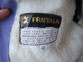 Friitala naisten mokkatakki 1970-luvun alusta, koko 42, vähän käytetty -slightly used women´s suede jacket