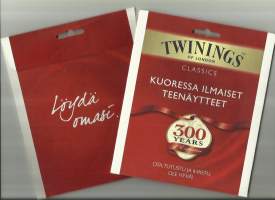 Twinings of London Classic - kuoressa ilmaiset teenäytteet - avaamaton tuotepakkaus pahvia  18x15 cm