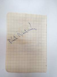 Kirsti Rautiainen, Tauno Rautiainen -nimikirjoitus -autograph