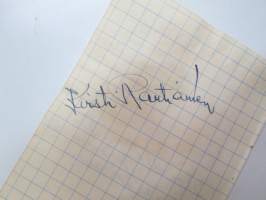Kirsti Rautiainen, Tauno Rautiainen -nimikirjoitus -autograph