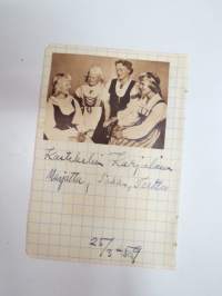 Kastehelmi karjalainen  + Marjatta, Sirkka, Terttu -nimikirjoitus -autograph