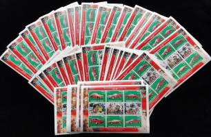 50 kpl Ferrari postimerkkiarkkeja, Enzo Ferrari 100-vuotta, kaikki samanlaisia, hyvä erä esim. jälleenmyyjälle.