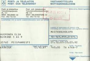 Vastaanottolupa / Mustavalkolupa 1981