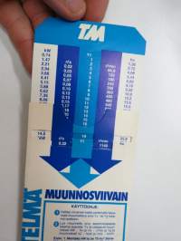 Tekniikan Maailma - TM - SI-järjestelmä -muunnosviivain / scale converter