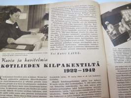 Kotiliesi 1942 nr 24, ilmestynyt 29.12.1942 - Kotiliesi täyttää 20 vuotta, Kotilieden kilpakentiltä 1922-24, Lapsi ja tuberkuloosi, Kahden sodan väliltä