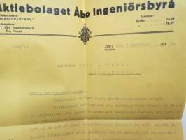 Aktiebolaget Åbo Ingeniörsbyrå, Åbo - Montören Herr K. Nord, Matildedal, 3.10.1916 -asiakirja / business  document