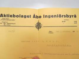 Aktiebolaget Åbo Ingeniörsbyrå, Åbo - Montören Herr K. Nord, Matildedal, 5.10.1916 -asiakirja / business  document