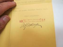 Aktiebolaget Åbo Ingeniörsbyrå, Åbo - Montören Herr K. Nord, Matildedal, 5.10.1916 -asiakirja / business  document