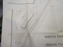 Turku - Ehdotus kaukolinja-autojen pääteasemaksi Aningaisten tullissa - Förslag till fjärrlinjebilarnas ändstation i aningais tull, 1932 -map