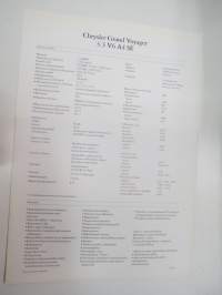 Chrysler Grand Voyager 3.3. V6 A 4 SE -myyntiesite / brochure