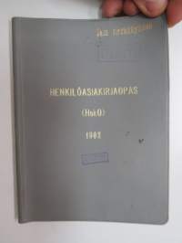 Henkilöasiakirjaopas  (HakO) 1962-SA / Suomen armeija / Finnish Army guidebook, listingpapers and documents of crew