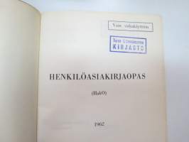 Henkilöasiakirjaopas  (HakO) 1962-SA / Suomen armeija / Finnish Army guidebook, listingpapers and documents of crew