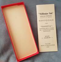 Veikkaajan Tuki - käyttö ohje sekä tukiketju - menetelmä, joka on tehokas apu veikkauskuponkien täyttämisessä. Punainen laatikko. 1952