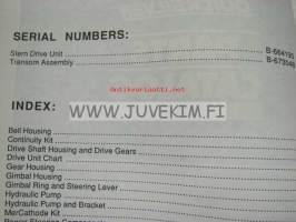 Quicksilver parts catalog -&quot;Bravo I / II&quot; Stern drive and transom assembly serial numbers Stern drive B-664190 and up, Transom assembly B-673048 and u