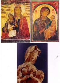 Uskonnollisten  korttien  kerääjälle  3 kpl :  Maria  ja Jeesus lapsi. Ei  kulkeneita.