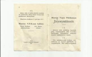 Maarian VPK:n säännöt 1937