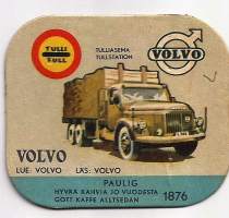 Volvo- autokortti, keräilykuva, kahvipakettikuva