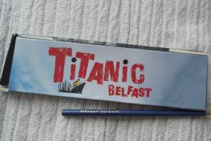 RMS Titanic - Titanic Belfast lyijykynä ja tyhjä tuotepakkaus