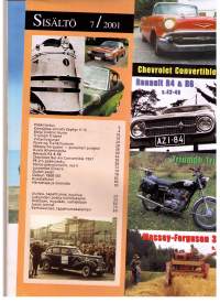 Mobilisti 1 / 2001, vanhojen autojenkerääjille, kunnostajille. Arvioita, selostuksia, taustatietoa vanhoista autoista. Tapahtuma tietoa ja paljon kuvia