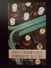 Alko vähittäismyynti hinnasto N:O 83, 1.1.1986