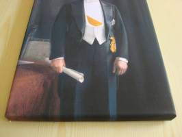 Mannerheim, canvastaulu, koko noin 40 cm x 60 cm. Teen näitä vain 50 numeroitua kappaletta. Hieno esim. lahjaksi.