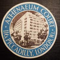 Athenaeum Court Hotel London England - matkalaukku merkki