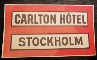Carlton Hôtel, Stockholm Sweden - matkalaukku merkki