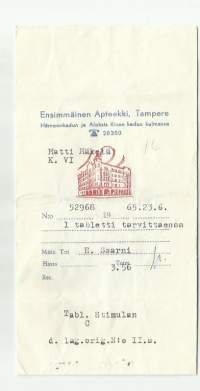 Ensimmäinen Apteekki Tampere 1965