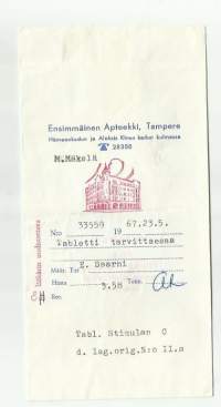 Ensimmäinen Apteekki Tampere 1967
