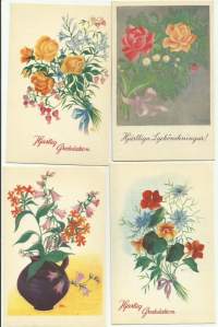 Helga Sjöstedt  sign  postikortti  taiteilijakortti 4 eril kulkematon