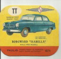 Borgward &quot;Isabella&quot;- autokortti, keräilykuva, kahvipakettikuva