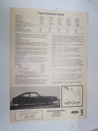 Ford Capri II tekniset tiedot -myyntiesite / brochure