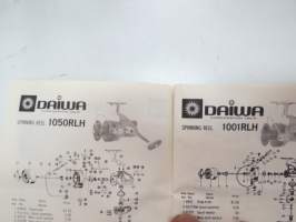Daiwa 8700, 8600, 8300, 1050RLH, 1001RLH, 7850RL, 7850RLH, 7550RLH, 7350RL, 7350RLDX, 7250RL, 7700, 7600, 7600H, 7500, 7500H, 7351, 7300, 7300H, 7290A reel parts