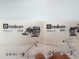 Daiwa 8700, 8600, 8300, 1050RLH, 1001RLH, 7850RL, 7850RLH, 7550RLH, 7350RL, 7350RLDX, 7250RL, 7700, 7600, 7600H, 7500, 7500H, 7351, 7300, 7300H, 7290A reel parts