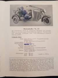 Friedrich Albrecht, FA roller -myyntiesite 1950 luvulta. Dreiradroller Nr. 14, Nr. 15, Nr. 16