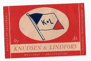 Knudsen &amp; Lindfors Oy  punttikoko  -  tulitikkuetiketti