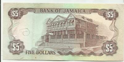 Jamaika 5 Dollars 1991  seteli