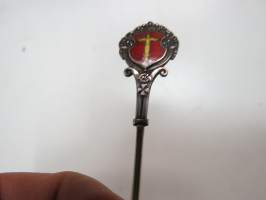 Vaasa vaakuna + vapaudenristi -leikkelehaarukka, leimattua 813 hopeaa, N7 = 1966, pituus 17 cm -fork