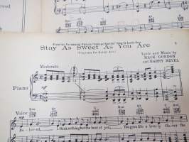 Stay as sweet as you are -nuotit / notes