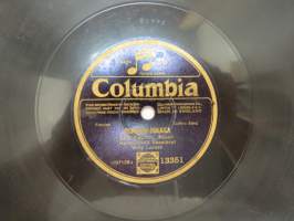Columbia 13351 Leo Kauppi - Maailman Matti / Rivakka polkka -savikiekkoäänilevy, 78 rpm 10&quot; record