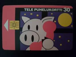 Tele puhelukortti 30. Onnea Anna ja Eveliina 1994