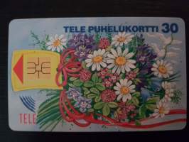 Tele puhelukortti 30, kukkakimppu 1994