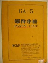 TGB GA-5 parts list varaosaluettelo