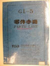 TGB GI-5 parts list varaosaluettelo