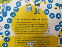 Suuri Majesteetti-kilpailu 1960, (Paasivaara Majesteetti-margariini) kantena lasten lautapelipohja - Majesteetti-tävlingen -promotional competition, board game