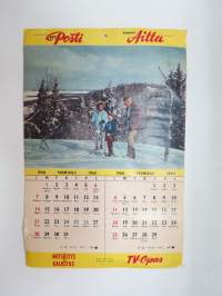 Elokuva-Aitta - Kuvaposti - Metsästys ja Kalastus - TV-Opas / Lehtiaitta Oy -seinäkalenteri 1968 / wall calendar