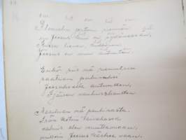 Lauluja. Signe Heinonen -käsinkirjoitettuja uskonnollissävyisiä lauluja + erillinen sisältövihko, 1922? alkaen -handwritten songs, mostly religious