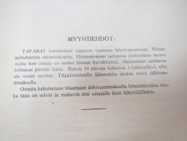 Kanaloille rehuja, ruokintavälineitä, hoitovälineitä, hautomakoneita, keinoemoja - Oy Turun Muna - Hinnasto nr 11 1929 kananrehujen ja  ja kanatalouden